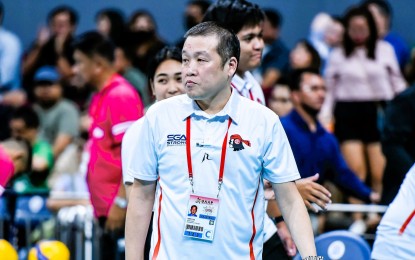 <p>UE women's volleyball coach Jerry Yee <em>(UAAP photo)</em></p>