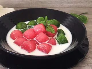 双色果蔬芋圆,成品图!