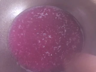 紫薯柠檬冻撞奶,再次煮开，立即关火