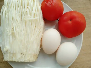 金针番茄蛋汤,准备材料