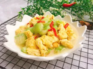 家常菜+丝瓜炒蛋,成品图