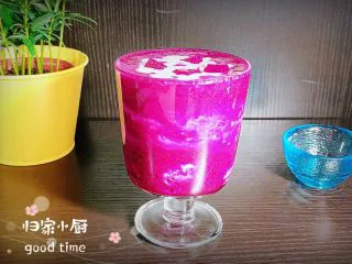 梦幻火龙果酸奶杯,再来一张成品图吧！