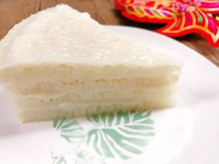 广式小吃——香甜Q弹伦教糕,美美的鱼翅纹,下次换个小盘蒸应该更美