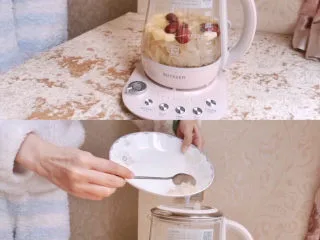 蔓越莓银耳羹简易养生壶版,结束前加入蔓越莓、冰糖