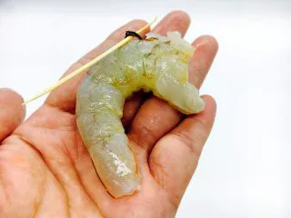 家乡风味饺子 三鲜馅饺子,鲜虾去皮，挑出虾线。