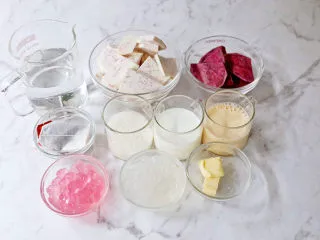 芋泥波波奶茶,准备好材料