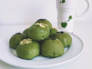 【网上厨房独家】抹茶肉松(蜜豆)小餐包
