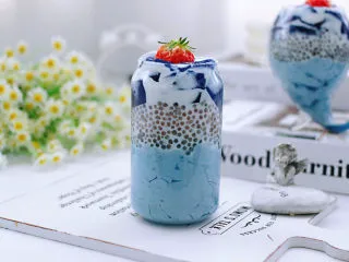 蓝蝴蝶奶冻西米露,喜欢的小伙伴们赶紧安排起来吧！