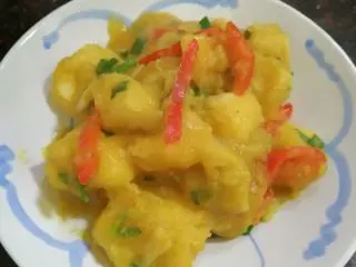 不一样的风味~~咖喱炒木薯,成品图