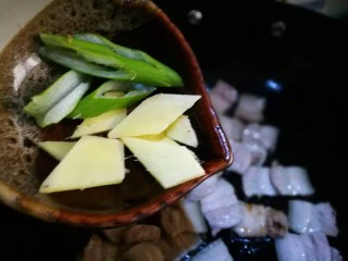 无法拒绝的下饭菜～回锅肉,倒入姜片葱段