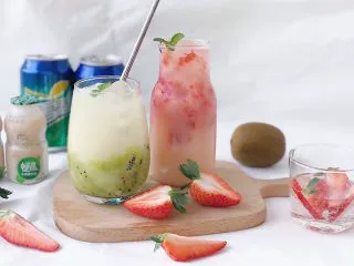 奇异果气泡饮,两杯颜值爆表的气泡饮料大合集