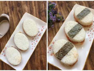 孩子最喜欢的造型寿司来啦,在面酱上再放一层米饭，最后放上一层紫菜就可以了