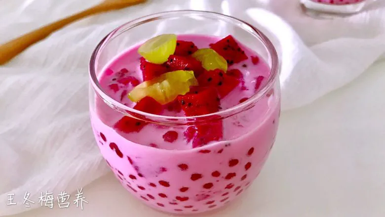 度夏消暑好饮品,火龙果西米露(附西米快熟方法及注意事项)