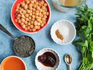 烟熏启波特雷风味鹰嘴豆,准备材料