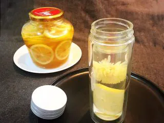 蜜渍柠檬皇菊茶,好喝又好看的蜜渍柠檬皇菊茶~