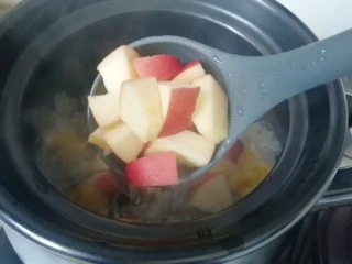 百变水果 苹果香橙银耳羹,下入砂锅内。