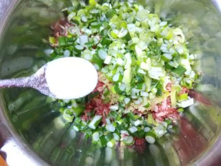 山西太原特色小吃，羊肉手抓饼,加入适量盐。