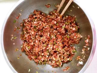 东北风味 蒸千子,馅料做好了