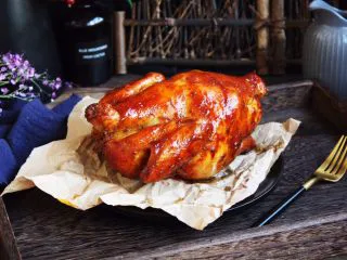 百变水果 新奥尔良风味雪梨烤鸡,成品图。