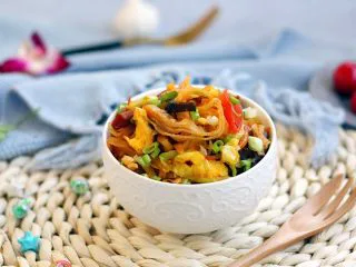 天津特色小吃 蔬菜烩饼,成品图。