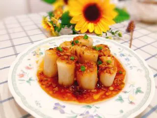 蚝油蒜蓉山药,成品图。