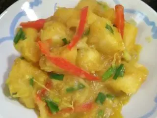 不一样的风味~~咖喱炒木薯,成品图