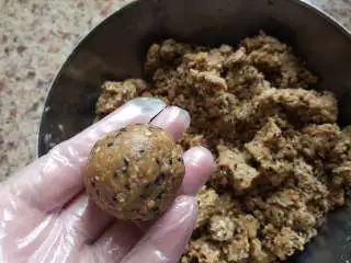 粗粮燕麦饼干,10.取35克，捏成圆球。