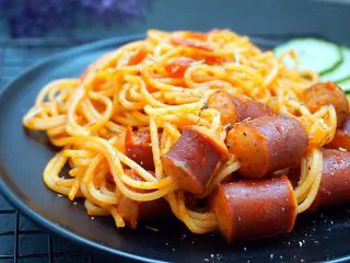 通心肠番茄意面,近看