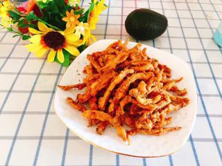 杏鲍菇吃出肉的味道-椒盐杏鲍菇,成品图。