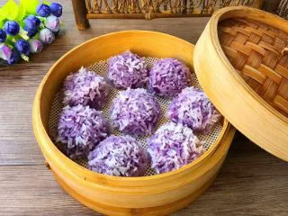 紫薯糯米丸子,成品图二