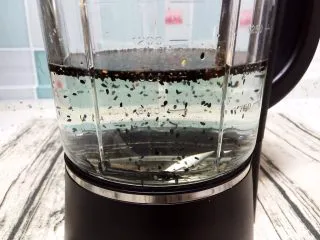 黑豆黑芝麻浆,添水至1000ml处