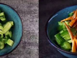 何必浪荡街头,在家也能嗦一碗粉,剩下的酸笋豆角淋在黄瓜上拌匀