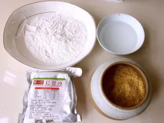 老北京小吃十三绝—驴打滚,材料图