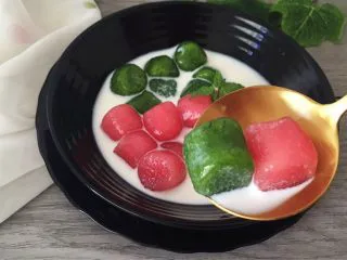 双色果蔬芋圆,成品图!