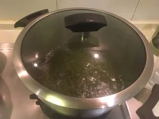 清凉一下绿豆汤,水开后盖起来转小火继续煮20分钟