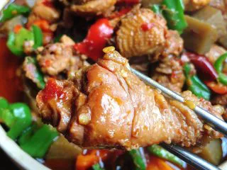 超过瘾的啤酒魔芋炖鸡,好嫩的小鸡腿，来一口？