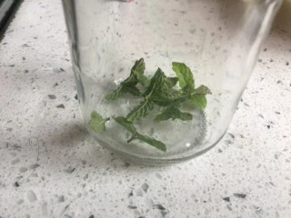 蓝色之恋 夏日饮品,杯中放入薄荷叶