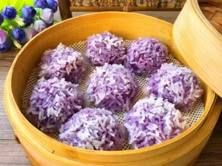 紫薯糯米丸子,成品图一