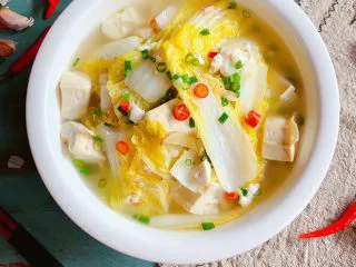 娃娃菜炖豆腐,成品