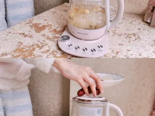 蔓越莓银耳羹简易养生壶版,加入红枣、苹果