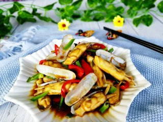 家常菜+爆炒蛏子,成品图
