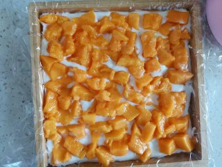 厚切芒果酸奶,铺上芒果肉