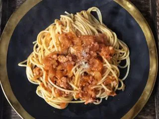 番茄肉酱意面,成品图