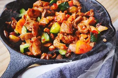 宫保鸡丁(无油 健康低脂)