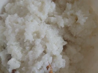 老北京小吃艾窝窝,搅拌均匀之后就是这个样子,如图所示。