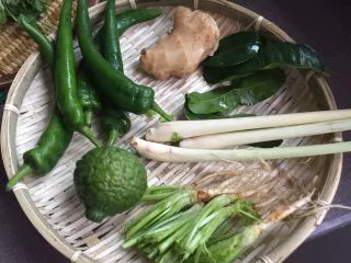 泰式青咖喱酱·东南亚风味,香菜茎带根切断,备用,香菜叶留着最后再加入搅打。