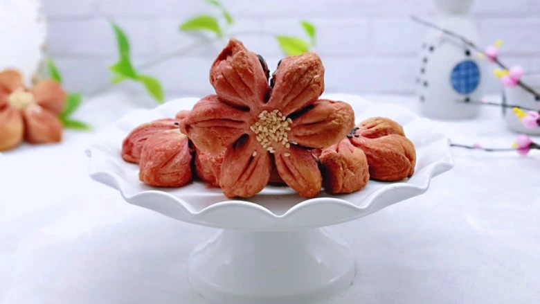 中式甜点～蜜豆桃花酥