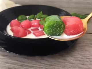 双色果蔬芋圆,成品图!