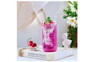 火龙果蔓越莓麦片酸奶昔