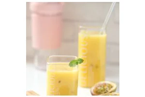 芒果百香果雪梨汁